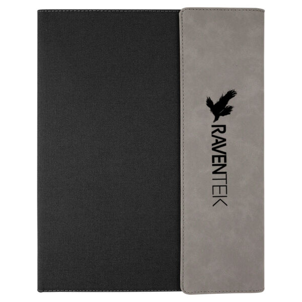   - Leatherette Canvas Portfolio with Notepad - RAVENTEK Thumbnail