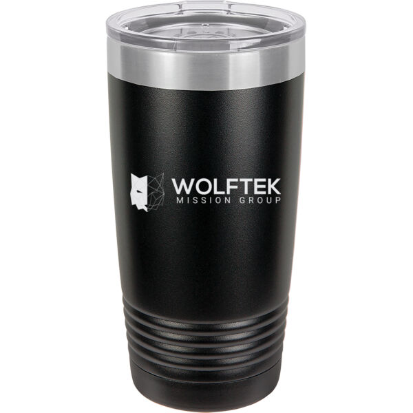   - 20 oz. Stainless Steel Tumbler w/Clear Lid - WOLFTEK Thumbnail